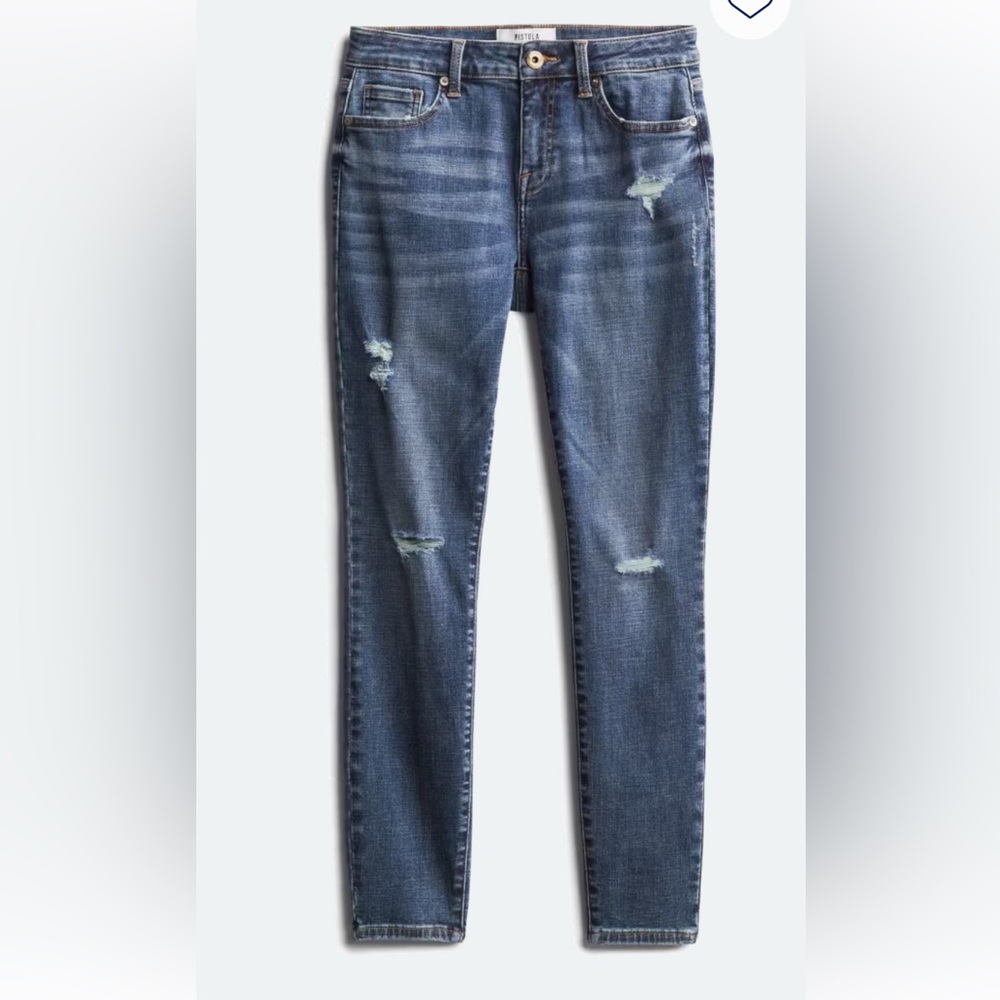Pistola Blue Skinny Jeans with Authentic Distressing